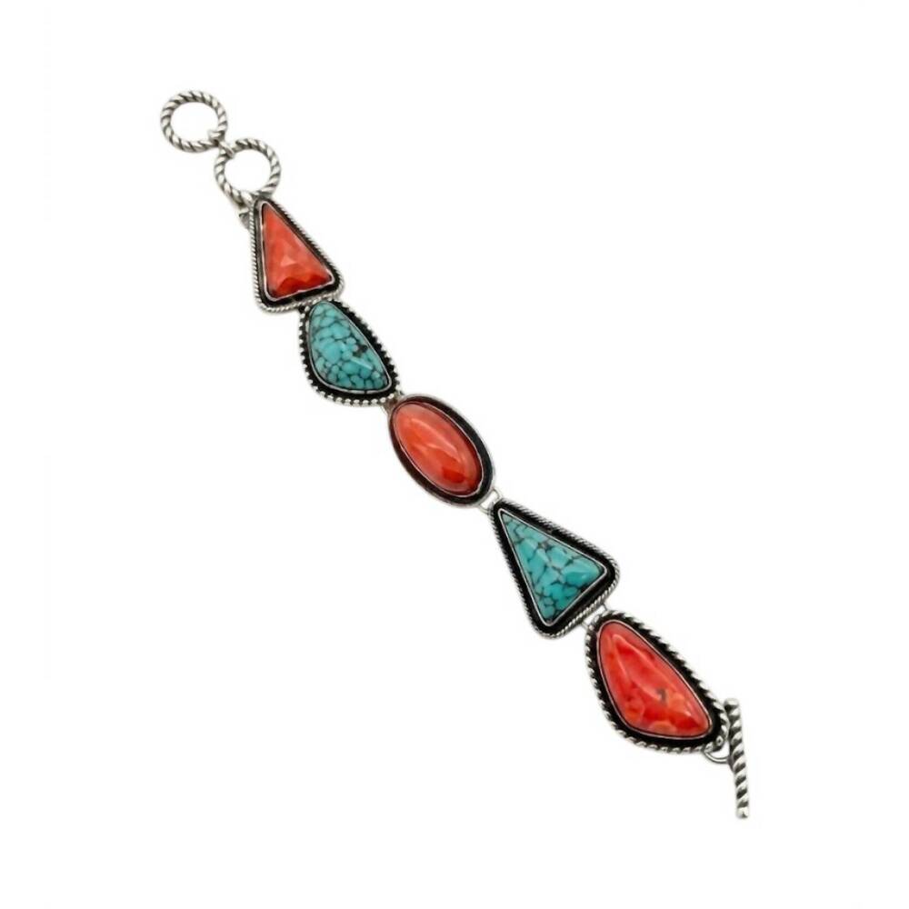 NEW WEST & CO. women's creel bracelet in turquoise and coral